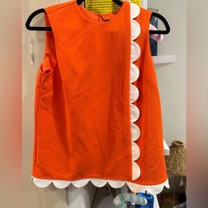 NWOT Victoria Beckham for Target Orange Scalloped Top